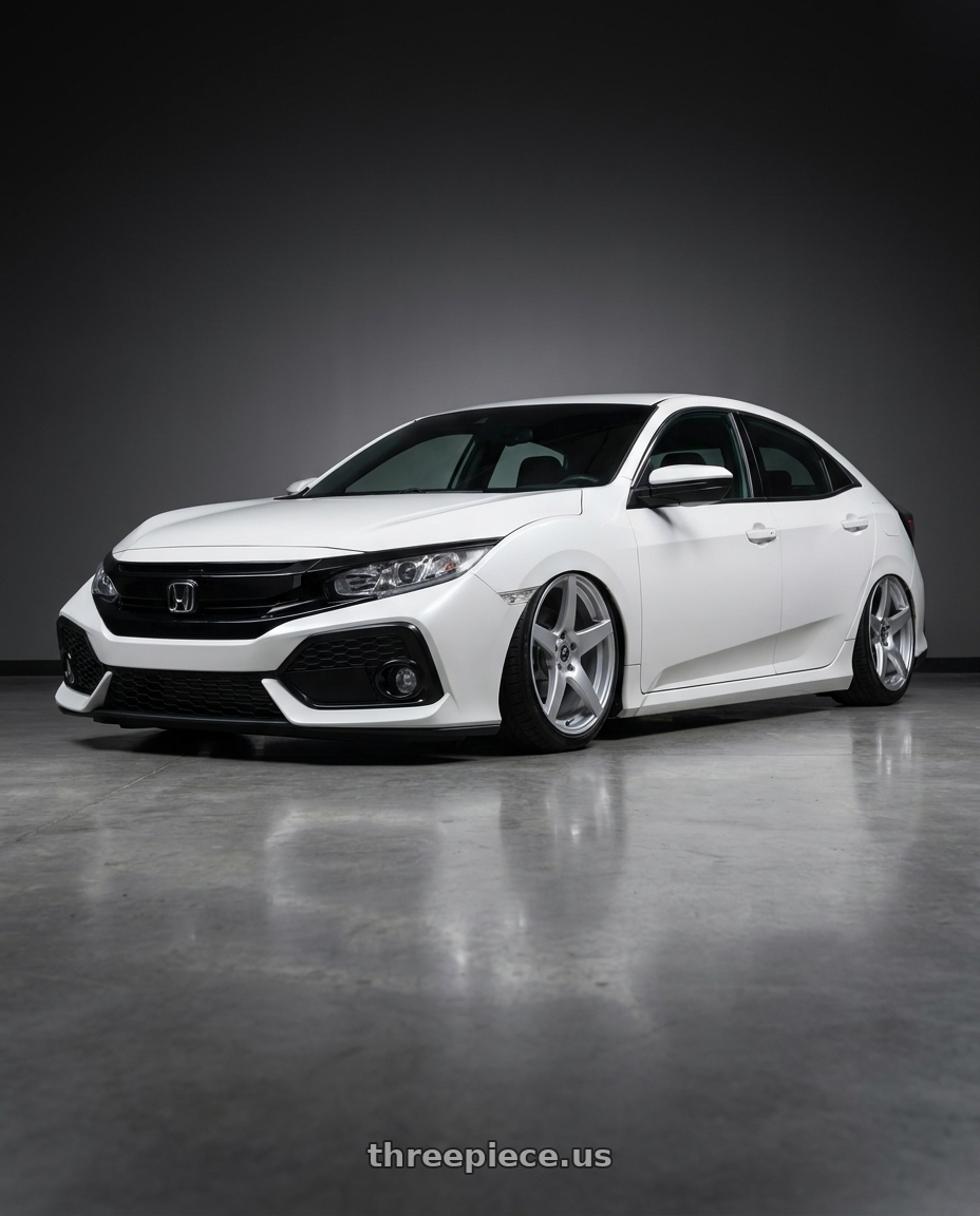 2019 Honda Civic with Forgestar CF5 5x114.3 19x9.5 +29 Gloss Silver wheels