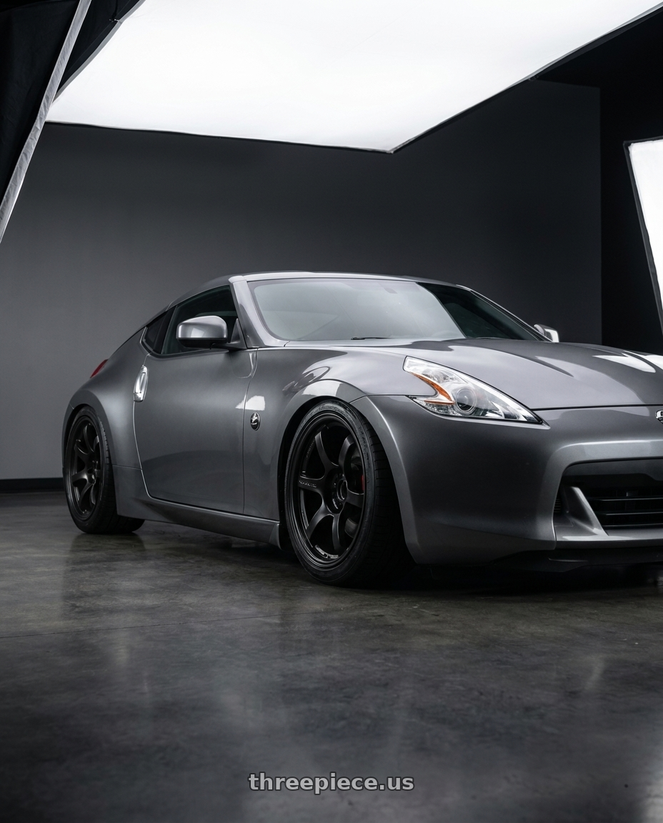 2009 Nissan 370z with Gram Lights 57DR 5x114.3 19x10.5+12 Semi Gloss Black wheels