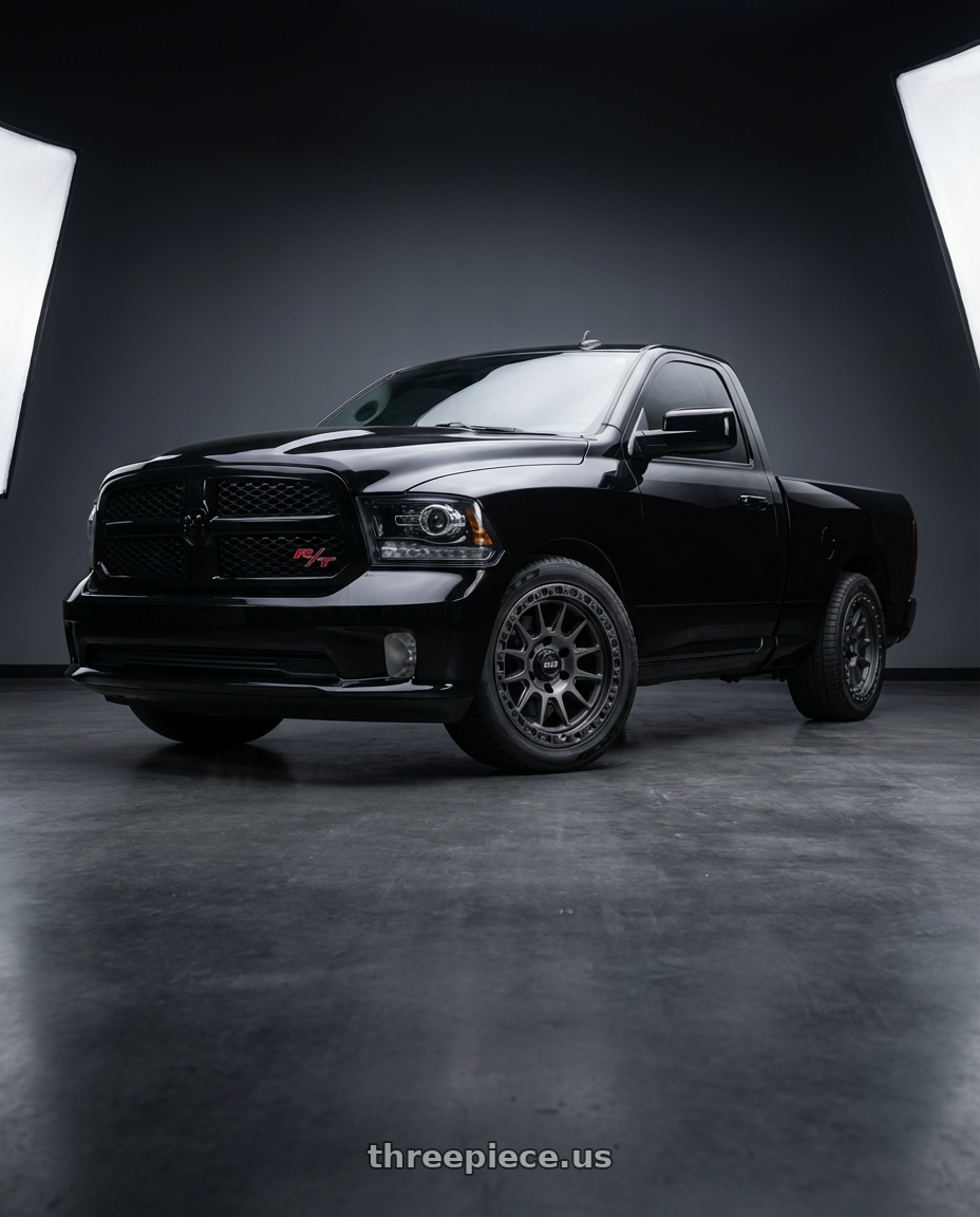 2017 ram 1500 with MVX OFFROAD VX12 5X127 18x9 +0 Matte Graphite wheels