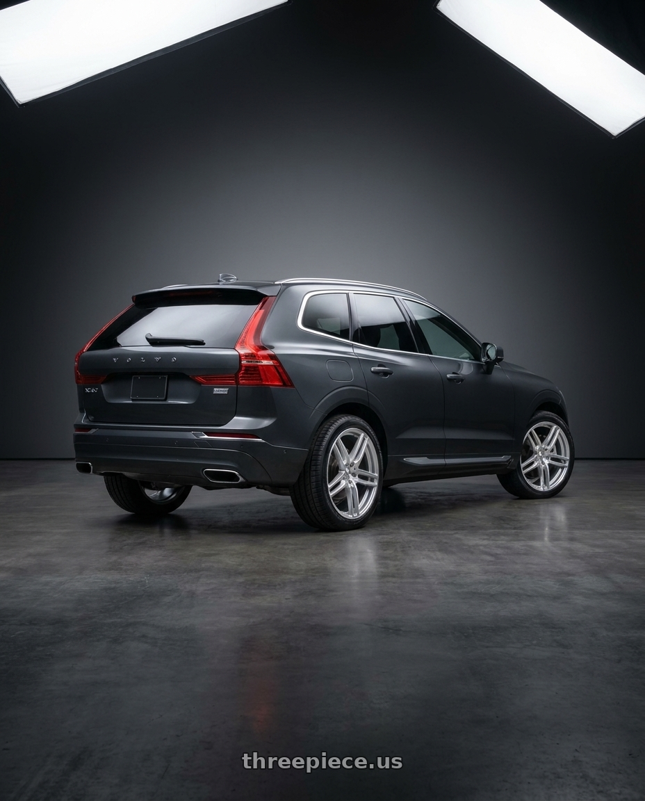 2022 volvo XC60 Inscription with TSW SEBRING 5X108 20X8.5 +40 SILVER W/  MIRROR CUT FACE wheels rear three quarter view square tires