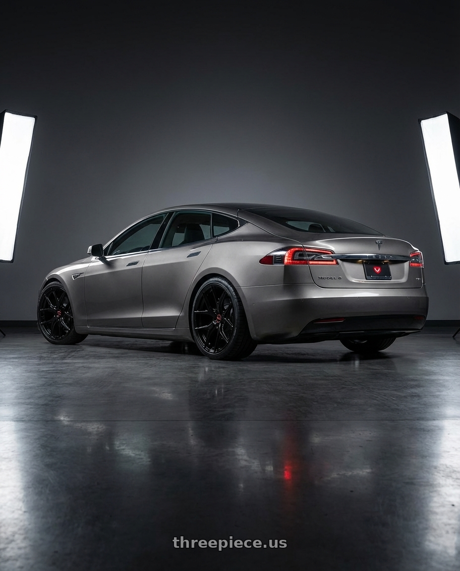 2018 Tesla Model S with Vossen Hf 5 21x12 5x120 Et52 Deep Face 7256 Gloss Black Wheel Hf5 1b36 21x10 Et52 wheels