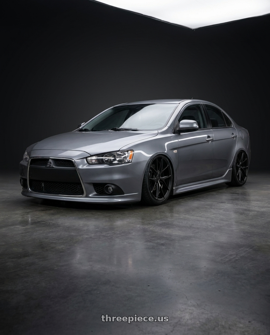 2014 Mitsubishi Lancer Ralliart with Niche 1PC M117 MISANO 5X114.3 18X8 +42 MATTE BLACK wheels