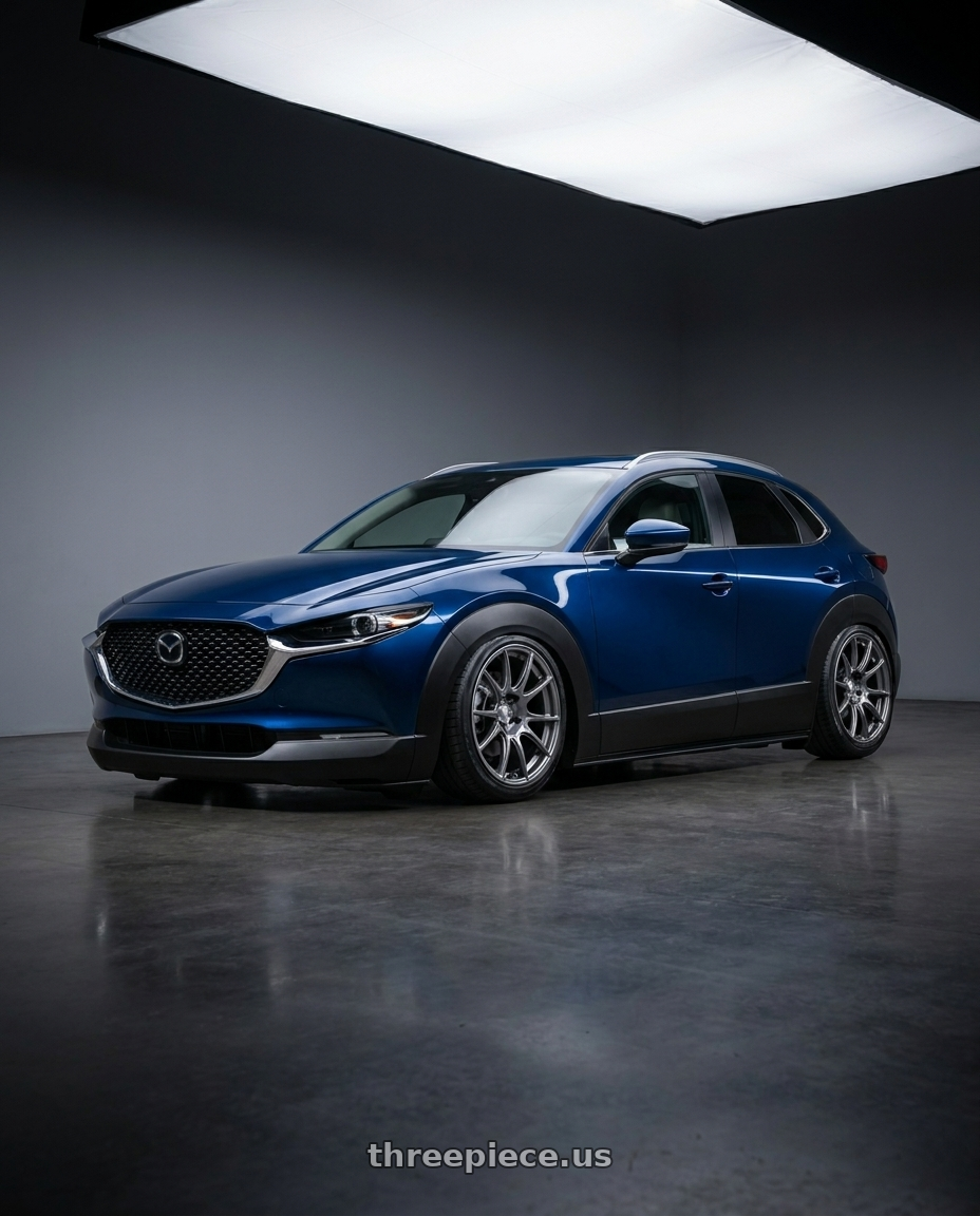 2020 Mazda cx30 with Ssr Gtx01 5x100 18x8.5+44  DARK SILVER wheels