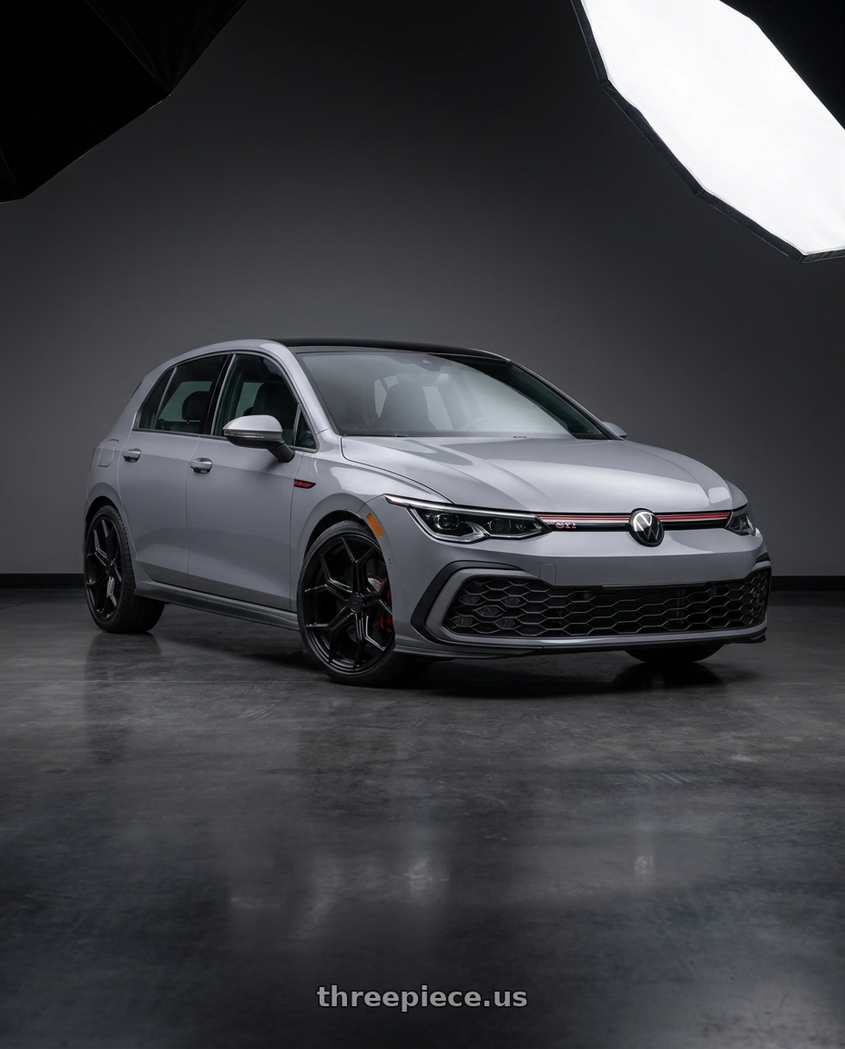 2022 Volkswagen Golf GTI with XO HELSINKI 5X112 19X10 +52 MATTE BLACK wheels