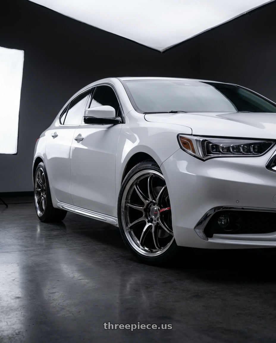 2019 acura tlx with Work Emotion Zr10 5x114.3 19x9.5 +38 Glim Black Diamond Rim cut wheels