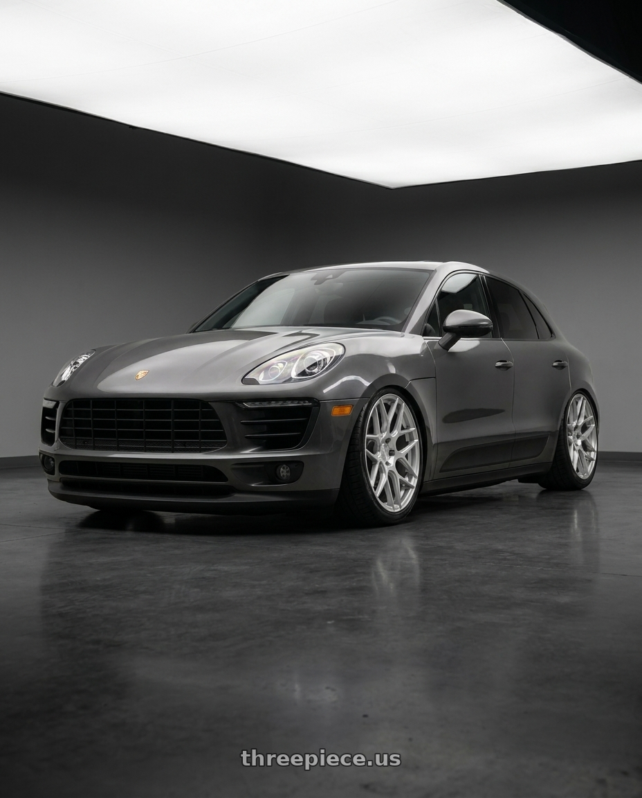 2017 Porsche macan with Aodhan AFF2 5x112 20x9+30 Gloss Silver Machined Face wheels