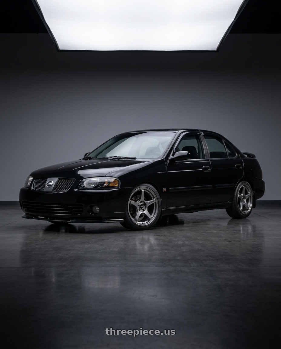 2002 nissan sentra with Enkei TS-5 5x114.3 17x8+40 Storm Grey wheels