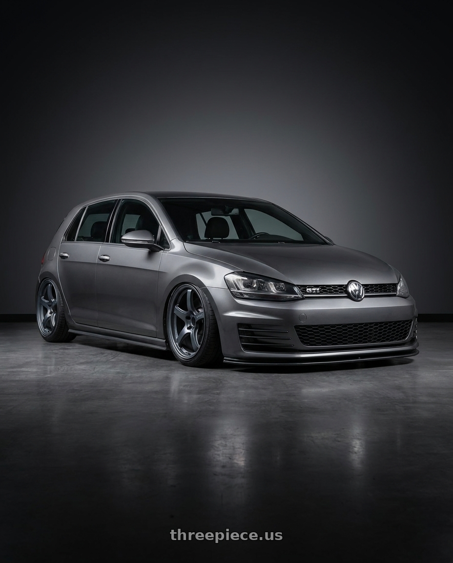 2019 Volkswagen GTI MK7 with Gram Lights 57CR 5x112 19x9.5+45 Gunblue II wheels