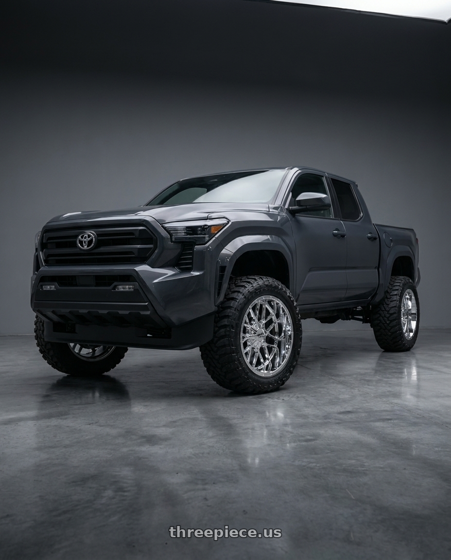 toyota tacoma 4th gen 2024 sr rwd with Moto Metal MO986 SIEGE 6X135/6X139.7 20X9 +0 CHROME wheels