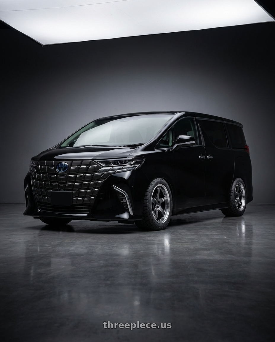 2024 toyota Alphard black with Advan Racing GT BEYOND 5x114.3 20x10.5 +24 MACHINING & HYPER PLATINUM BLACK wheels