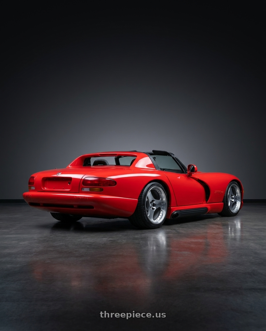 1992 dodge viper with Advan Racing ONI2 PROGRESSIVE 5x114.3 20x11.0 +05 MACHINING & DIAMOND CUT wheels rear three quarter view slight stretch tires