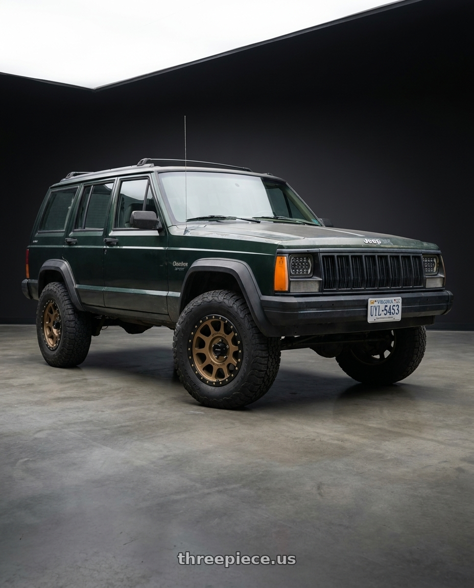 1996 jeep cherokee sport green with Method Race Wheels 305BZ NV 6x139.7 18x9 -12 METHOD BRONZE wheels