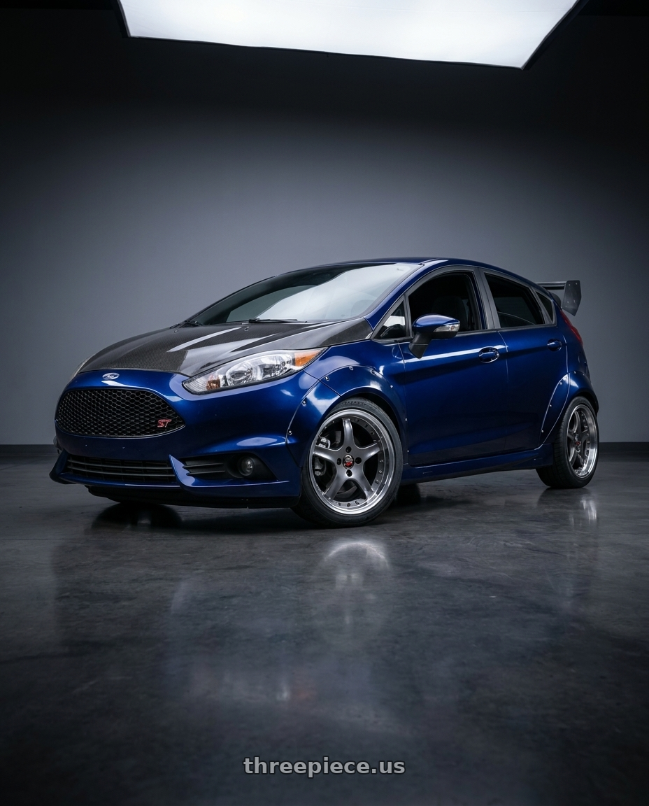 2016 Ford Fiesta ST with OE Wheels FR04A 4x108 17x9+20 Gloss Anthracite Machined Lip wheels