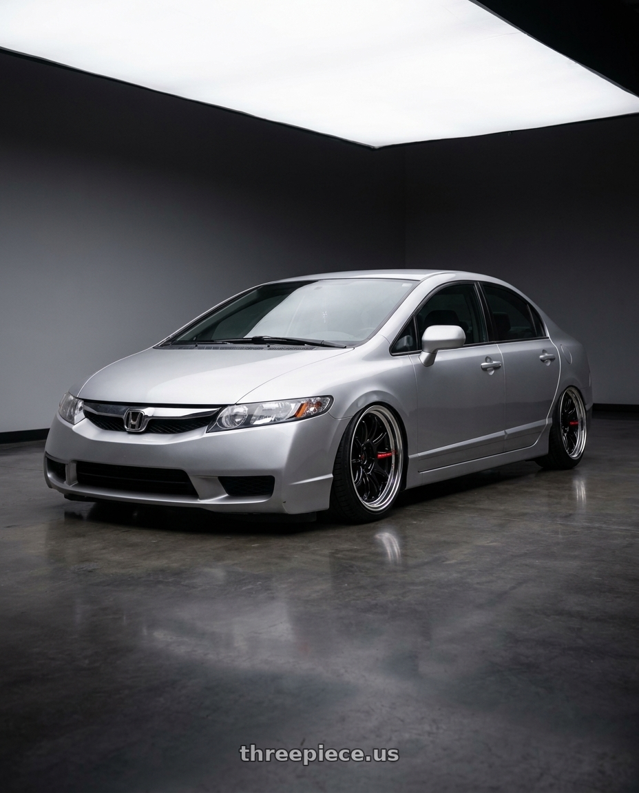 2006 Civic 8 with Work Zr10 2P 5x114.3 18x10.0 +38 Glim Black wheels