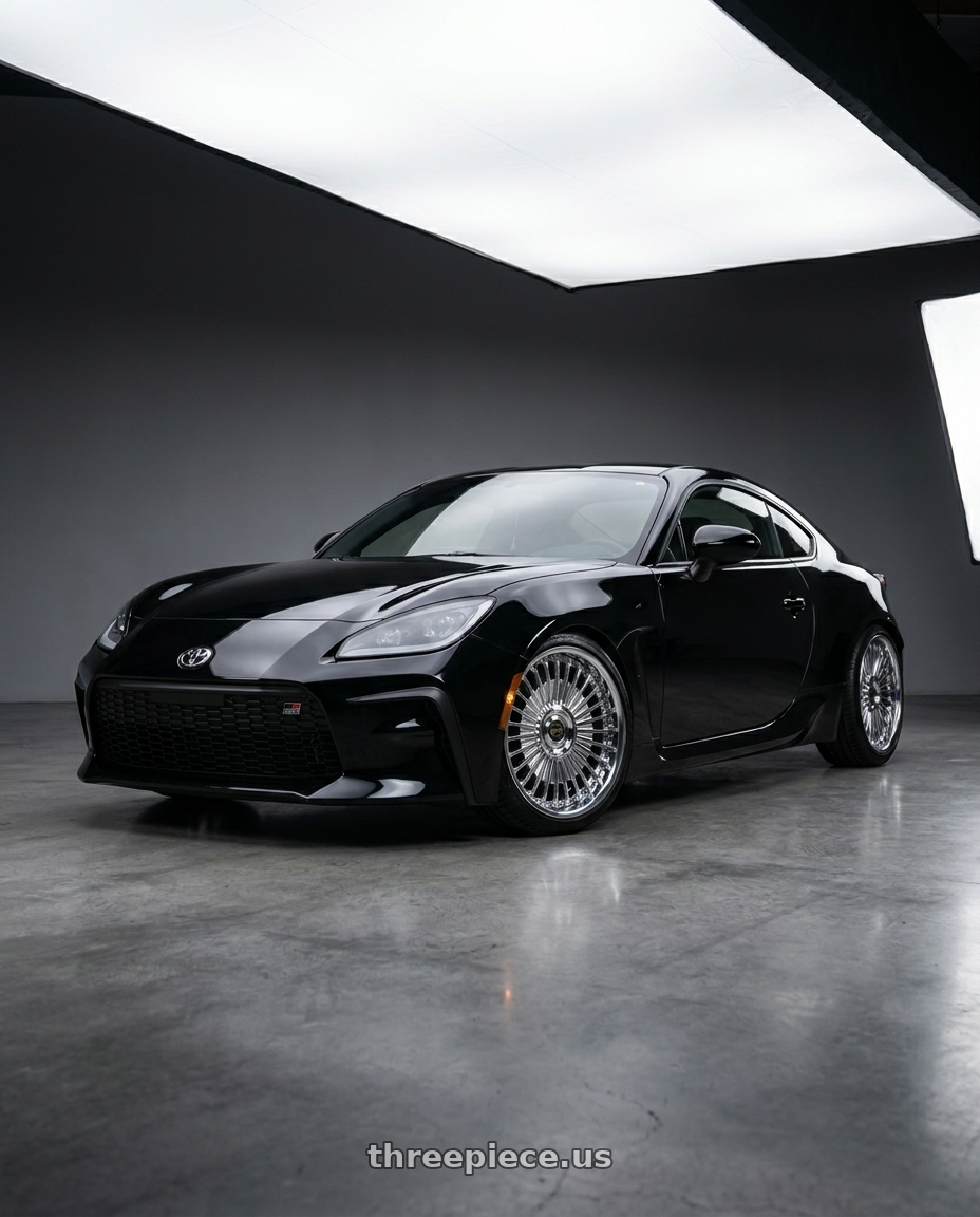 2022 Toyota GR86 with Work Emitz Black Polish 5x100 19x7.5 +45 wheels