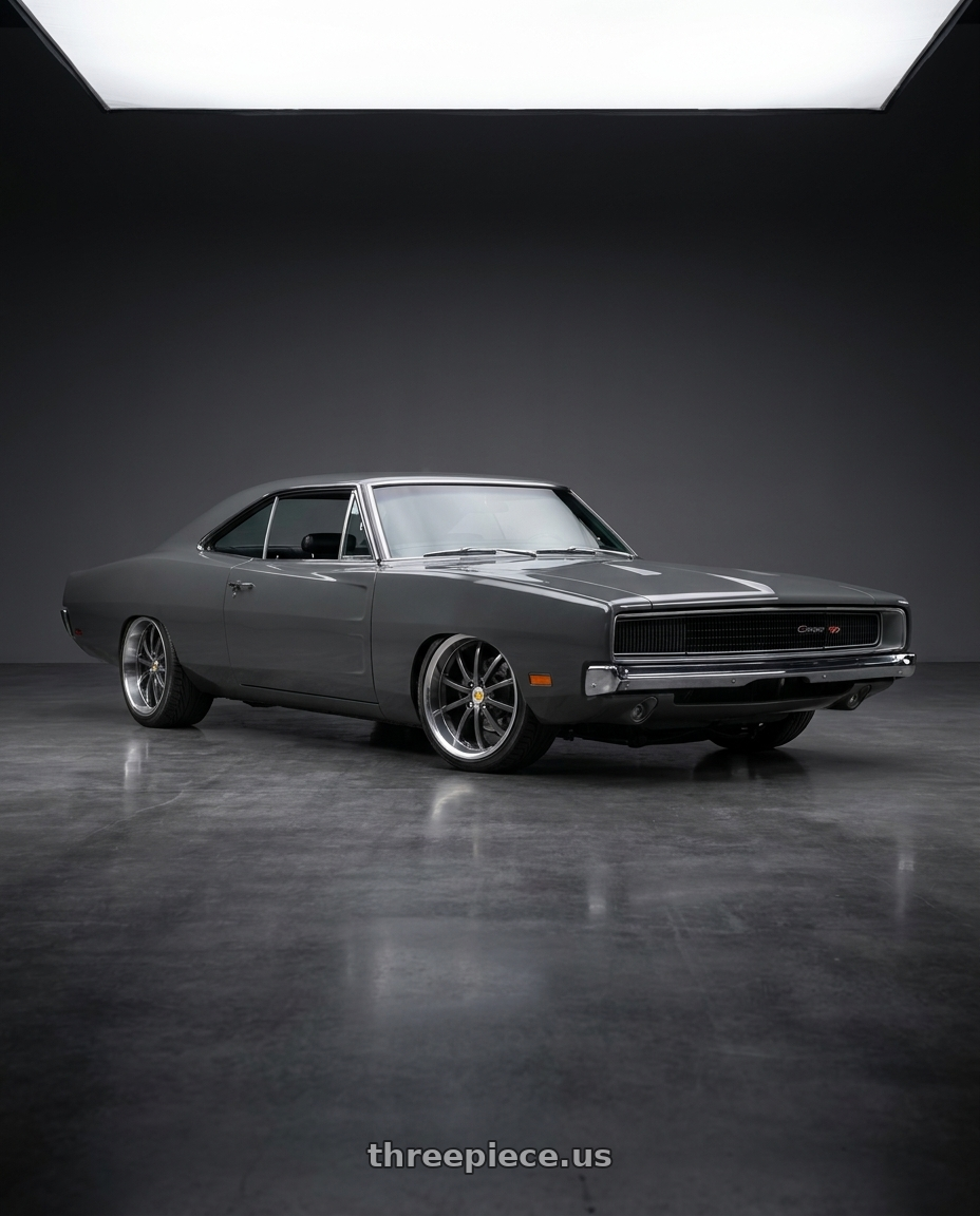 1979 dodge charger with Genius DARWIN 3X112 17X7.5 +26 GUNMETAL W/ MIRROR CUT LIP wheels