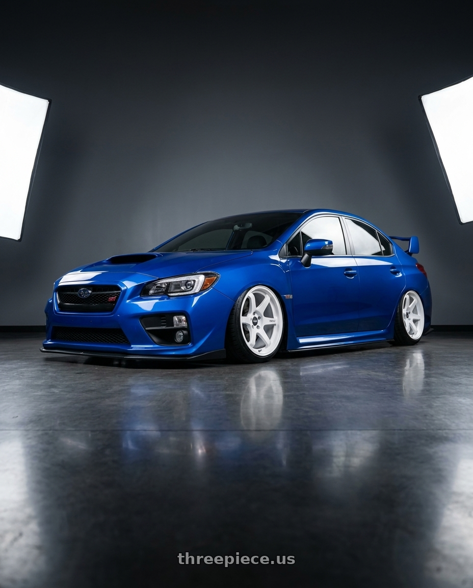 2013 Subaru WRX STI with ESR Wheels APEX SERIES AP6 5x114.3 18x8.5 +30 Gloss White wheels