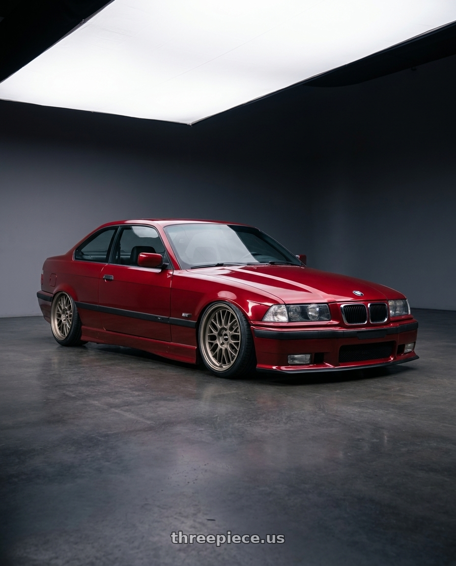 1996 BMW E36 328is with fifteen52 HOLESHOT 5x112 19x8.5 +45 MAGNESIUM GREY (SATIN BRONZE) wheels