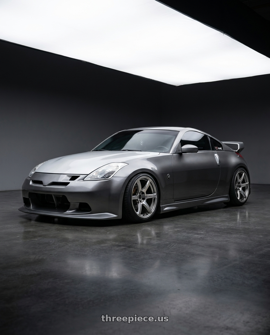 2007 Nissan 350z with Work Emotion T7r 5x100 18x10.5 +12 Gt Silver wheels