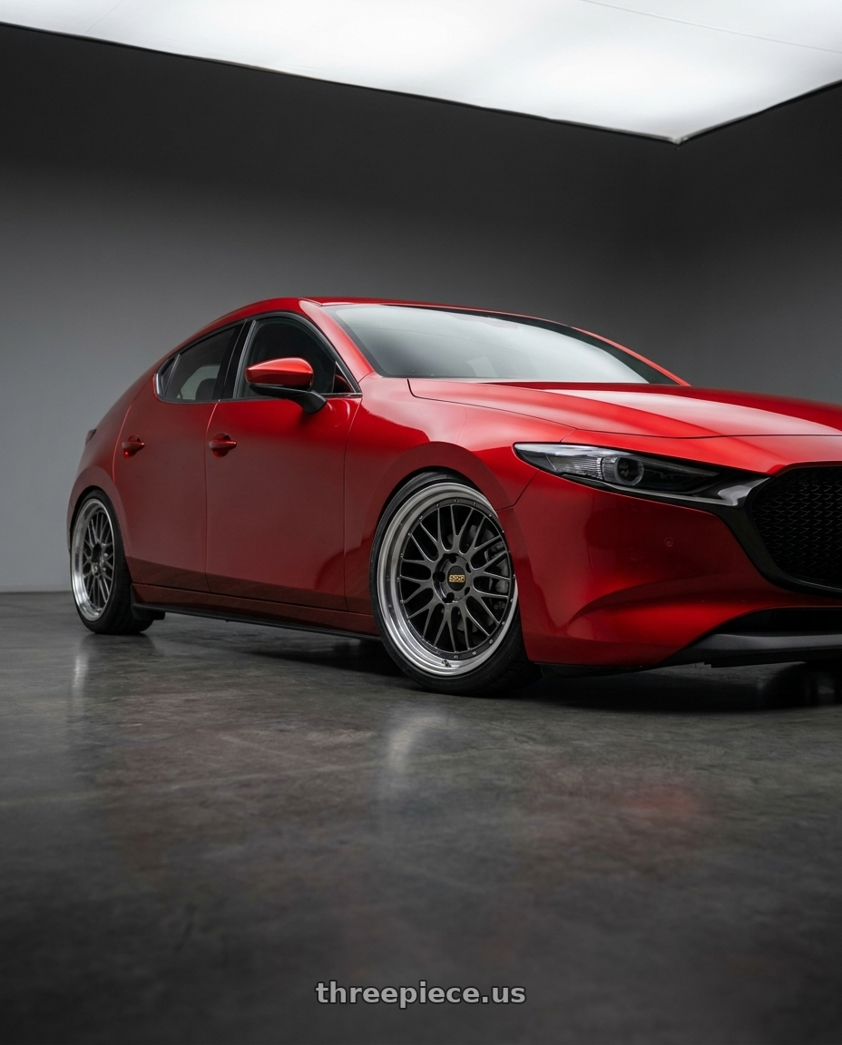 2024 Mazda 3 with BBS LM 5x114.3 19x8.5+43 Diamond Black wheels