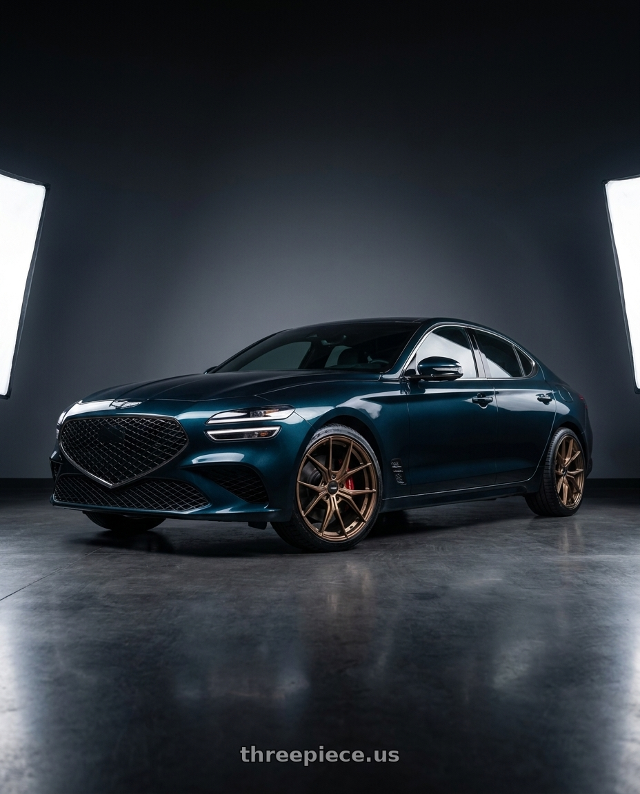 2022 Genesis G70 with Enkei TSR-X 5x114.3 20x8.5+40 Gloss Bronze wheels