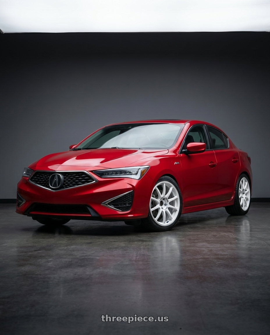 2012 Acura ILX with Advan RCIII 5x114.3 17x7+45 White wheels