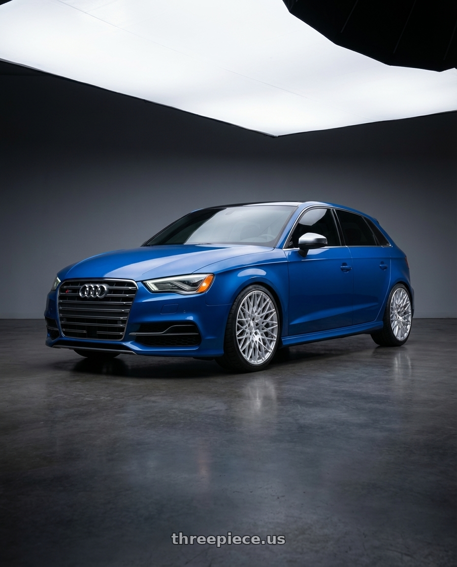 2019 Audi S3 8V with Avant Garde Wheels M540 5X112 18x9 +48 Silver Machined wheels