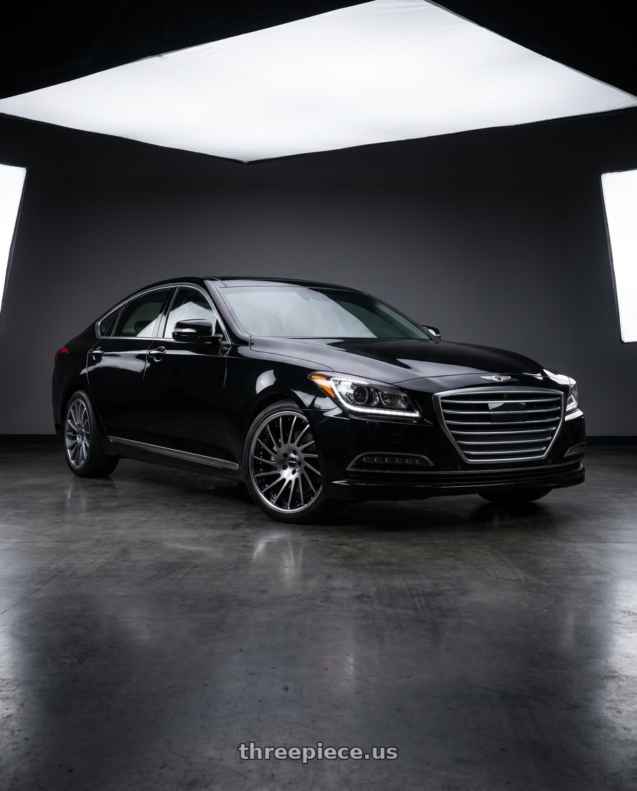 2016 hyundai genesis 3 8 with SSR CV05 5x114.3 19X8.5+38 NR Disk Galaxy Clear Black wheels