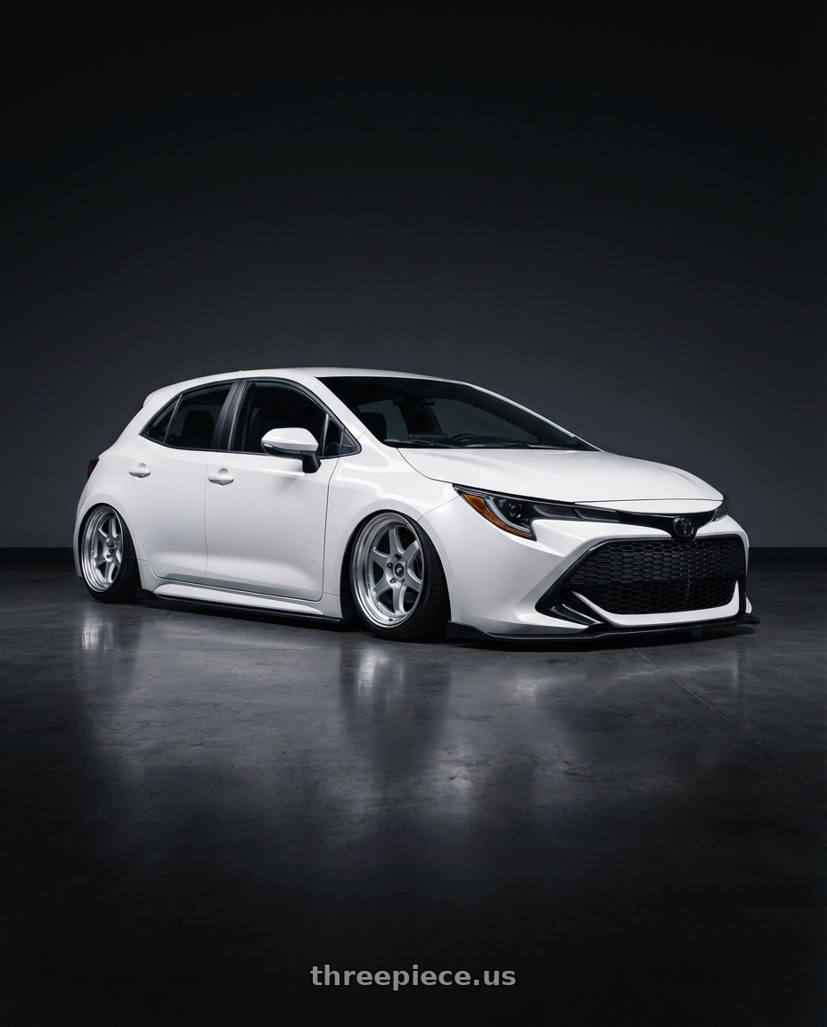 2023 Toyota Corolla Hatchback with ESR Wheels APEX SERIES AP6 5x114.3 18x9.5 +22 Hyper Silver wheels