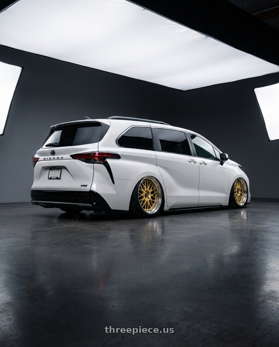2025 TOYOTA SIENNA XSE with Work VS-XX wheels rear three quarter view slight stretch tires