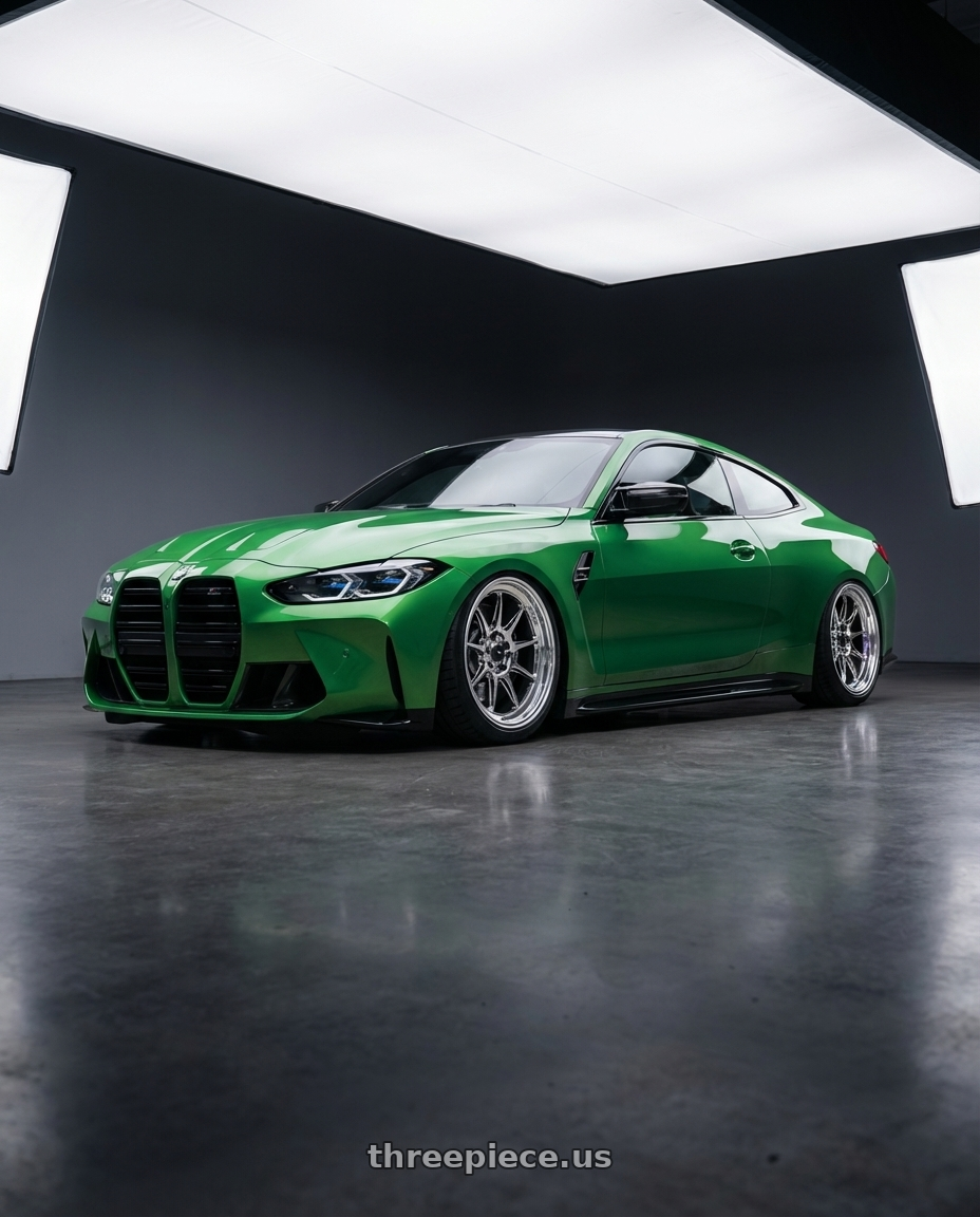 2024 BMW M4 G82 with Konig Countergram 5x112 19x8.5+43 Hyper Chrome / Machined Lip wheels