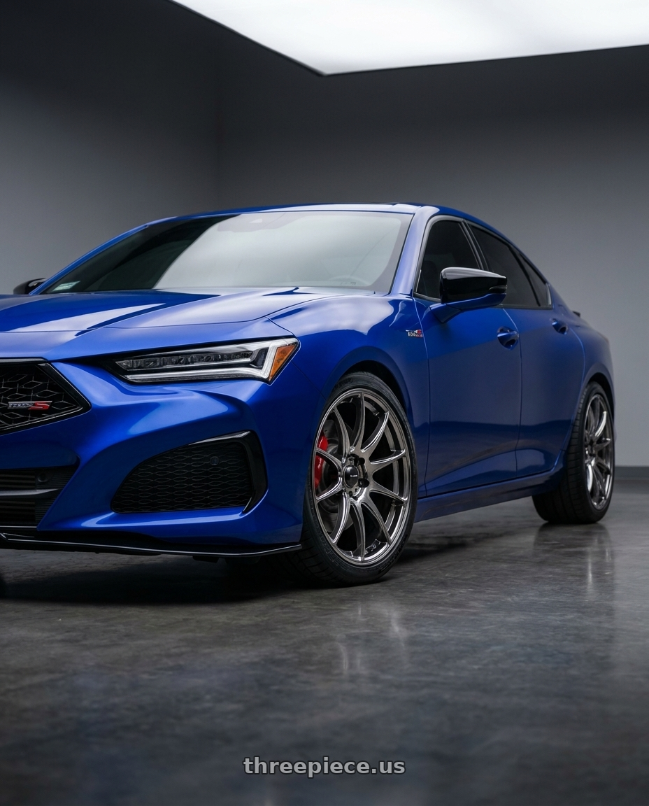 2021 tlx type s apex blue with Vors TR4 5x120 19x8.5  +35 Hyper Black wheels