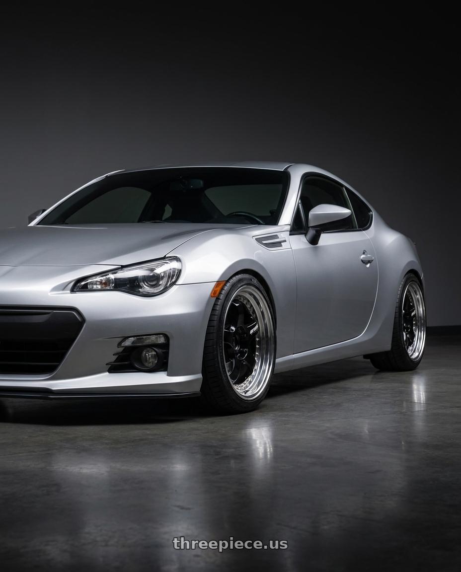 2014 Subaru BRZ with Work Meister S1 3P 5x100 18x8+43 R Disk Black wheels