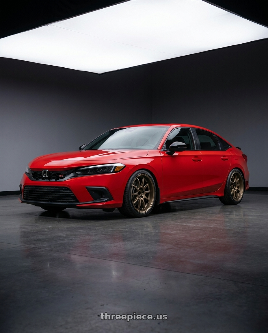2026 Honda civic si with Work Emotion D9r 5x100 18x9.5 +38 Matte Bronze wheels