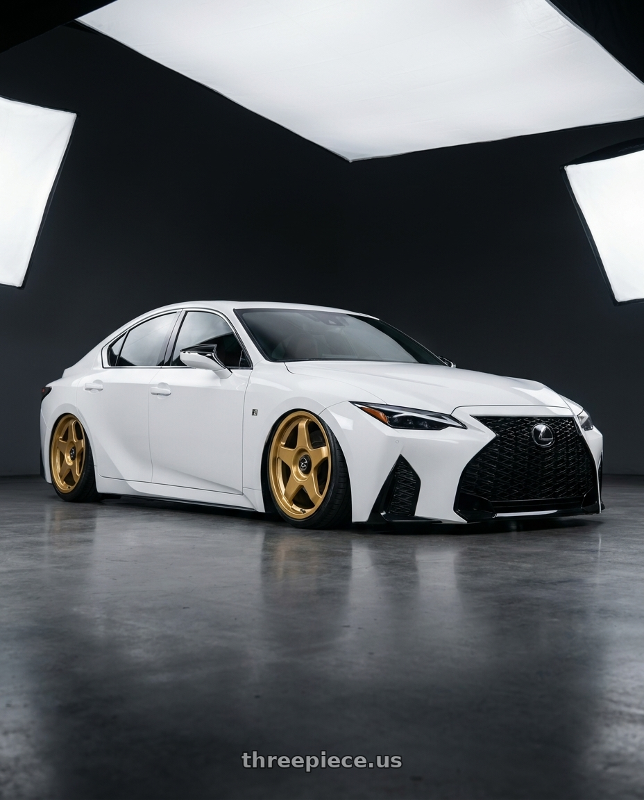 2024 Lexus IS 350 with fifteen52 CHICANE 5x114.3 / 5x120 19x8.5 +35 GOLD (GLOSS GOLD) wheels