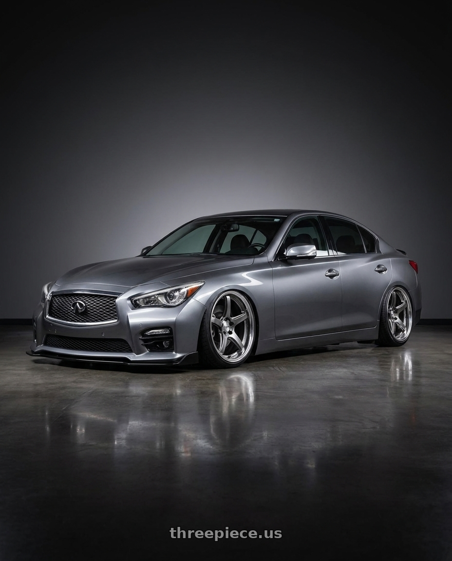 2015 INFINITI Q50 with Work T5R 2P 5x114.3 19x10.5 +0 GT SILVER wheels