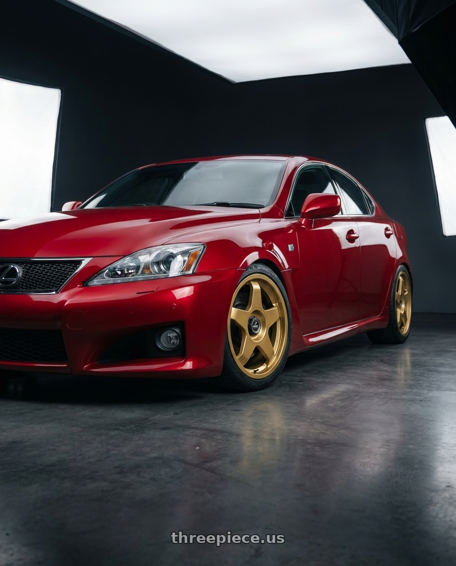 2012 Lexus IS-F with fifteen52 CHICANE 5x114.3 / 5x120 19x8.5 +35 GOLD (GLOSS GOLD) wheels