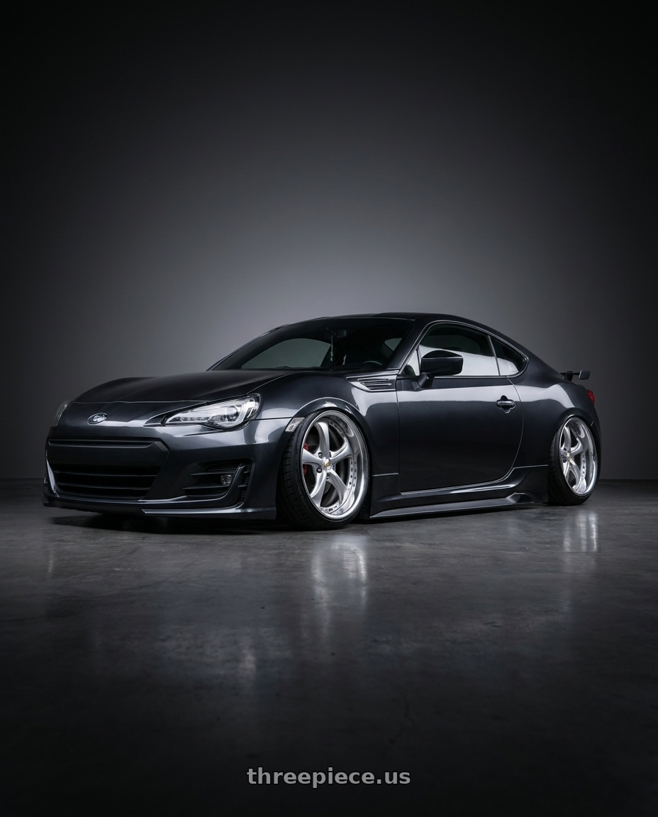 2020 subaru Brz with Work Wheels VS-KF 5x100 18x9.5+21 Light Grey Silver A Disk FULL REVERSE wheels