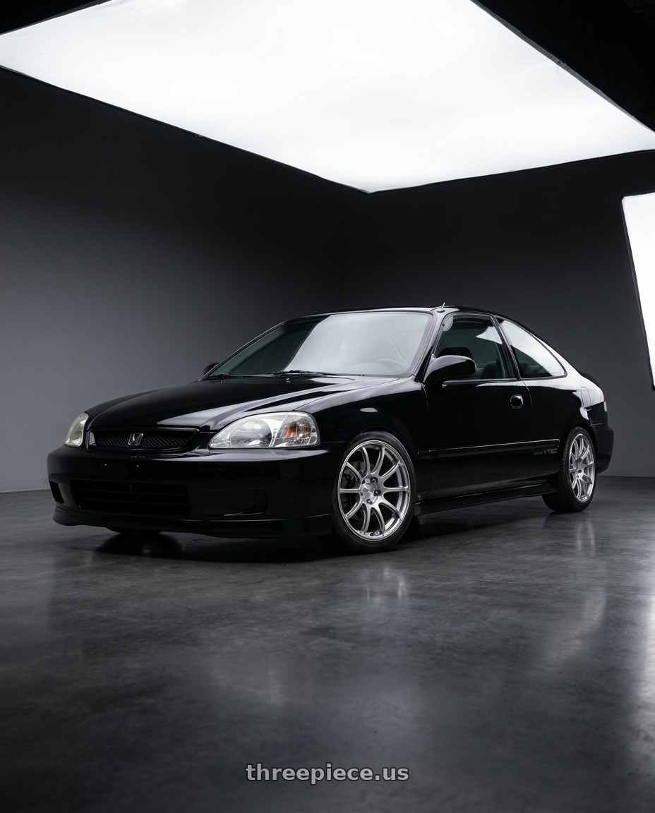2000 Honda civic si with Advan Racing RSII 4x100 17x7.0 +42 HYPER SILVER wheels