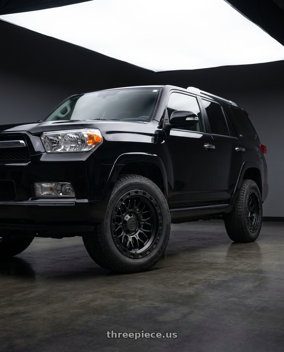 2011 Toyota 4Runner black with LOCK OFFROAD COMBAT 6x139.7 17x9-12 Matte Black W Matte Black Ring wheels