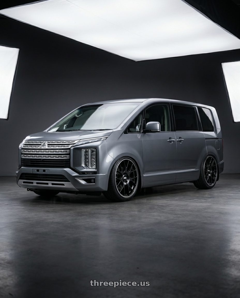 2022 Mitsubishi delica with BBS CH-R 5x120 20x10.5 +35 Satin Black Polished Rim Protector wheels