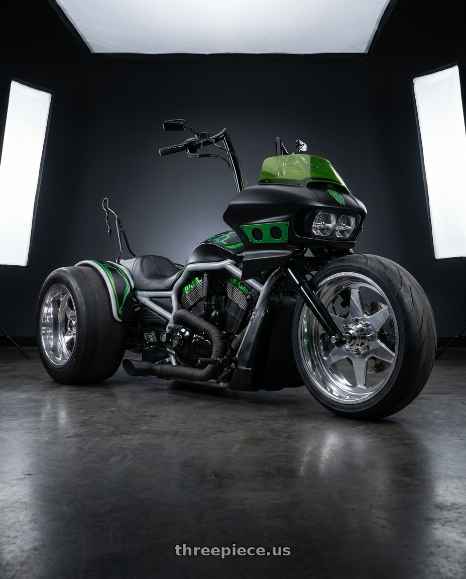 2002 custom trike with Fuel Forged FF115 5x127 20x10 -25 POLISHED wheels