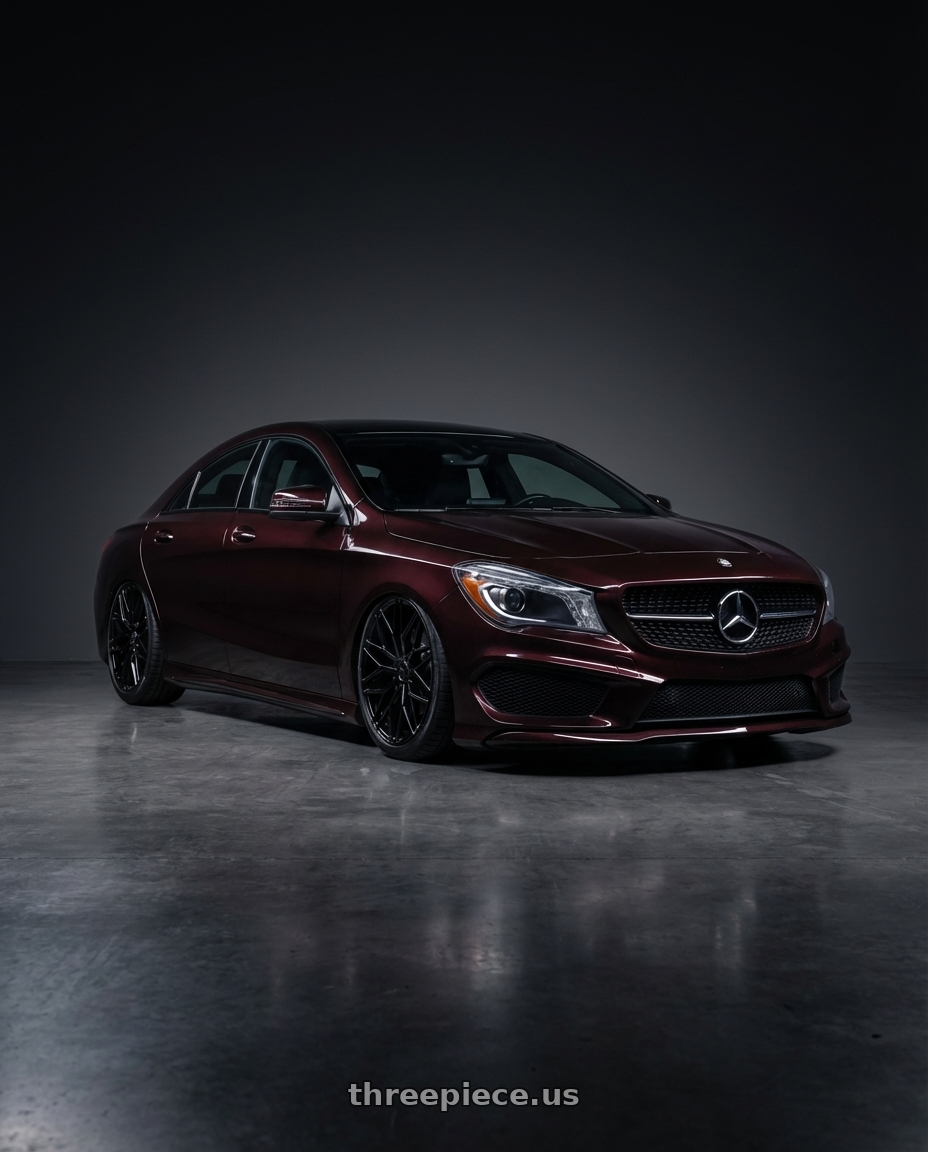 2018 Mercedes-Benz CLA C117 with Avant Garde Wheels M520R 5X112 19x9.5 +40 Gloss Black wheels