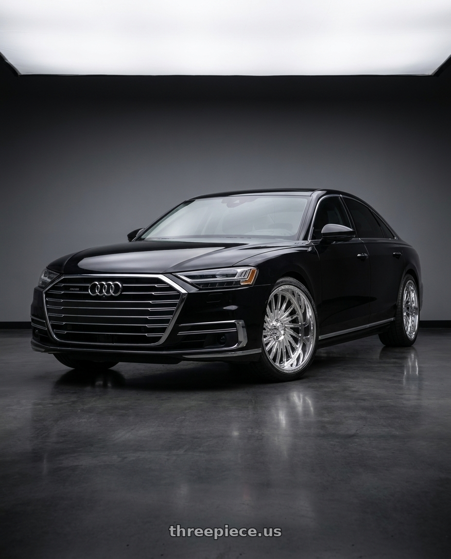 2019 Audi a 8 with Amani Cultura-R blank 8x 24x14 -76 Polished wheels