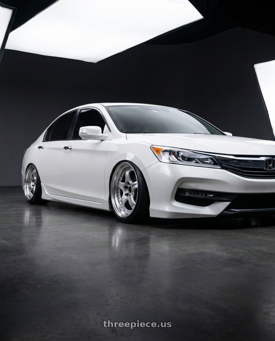 2016 Honda accord with Work Meister S1 3P 5x114.3 18x7+48 A Disk Silver wheels