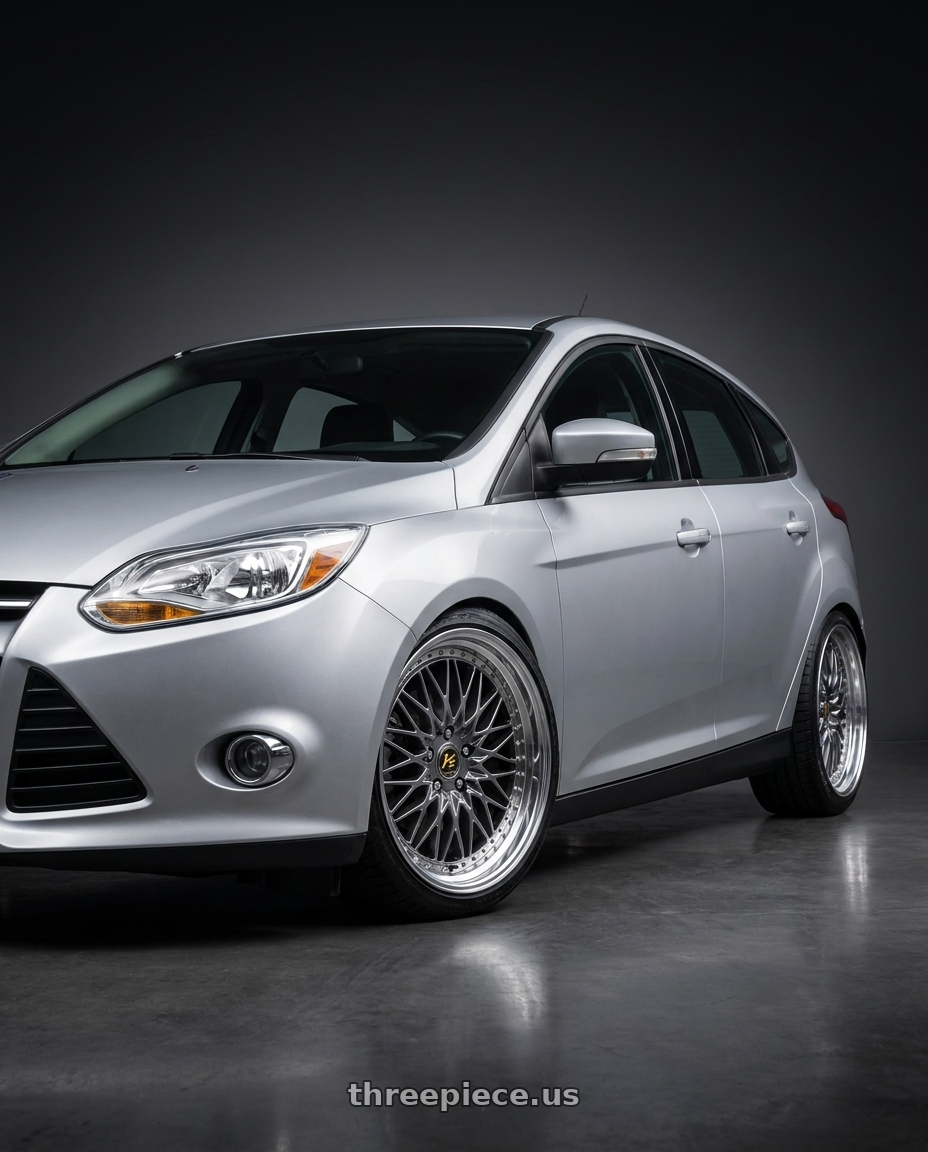 2014 ford focus mk3 1.6 silver with Work Vs-Xv 5x108 19x8.5+47 A Disk Brilliant Silver Black wheels