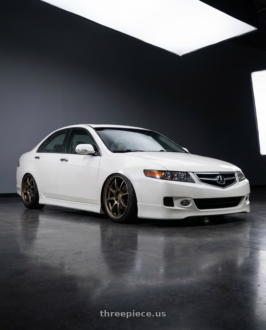 2006 Acura Tsx with Work Emotion D9r 5x100 18x8.5 +32 Matte Bronze wheels