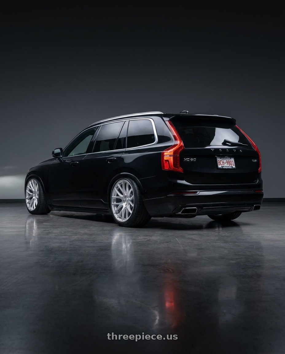 2020 Volvo xc90 with ESR Wheels SR SERIES SR12 5x108 20x10.5 +40 Hyper Silver wheels rear three quarter view meaty tires