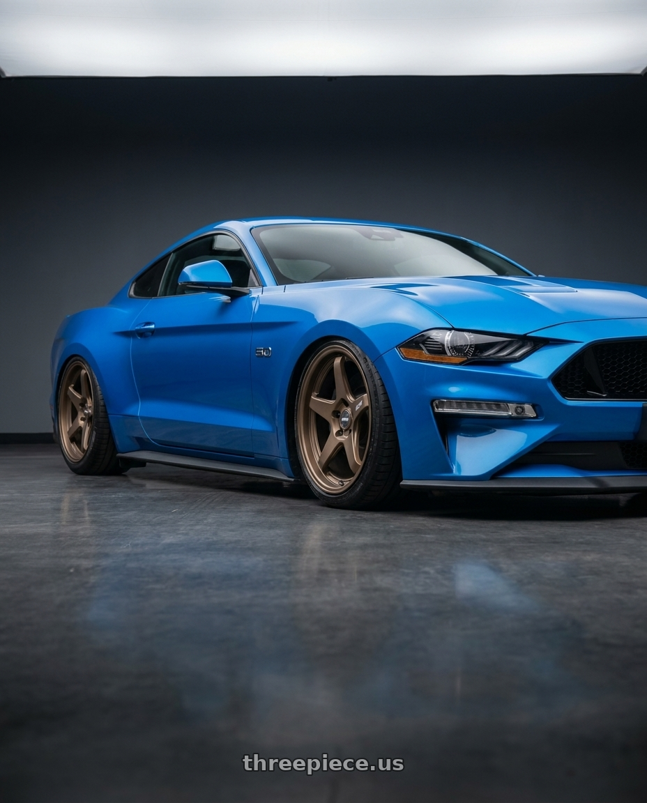 2022 Ford Mustang GT with ESR Wheels APEX SERIES AP5 5x114.3 19x9.5 +22 Matte Bronze wheels