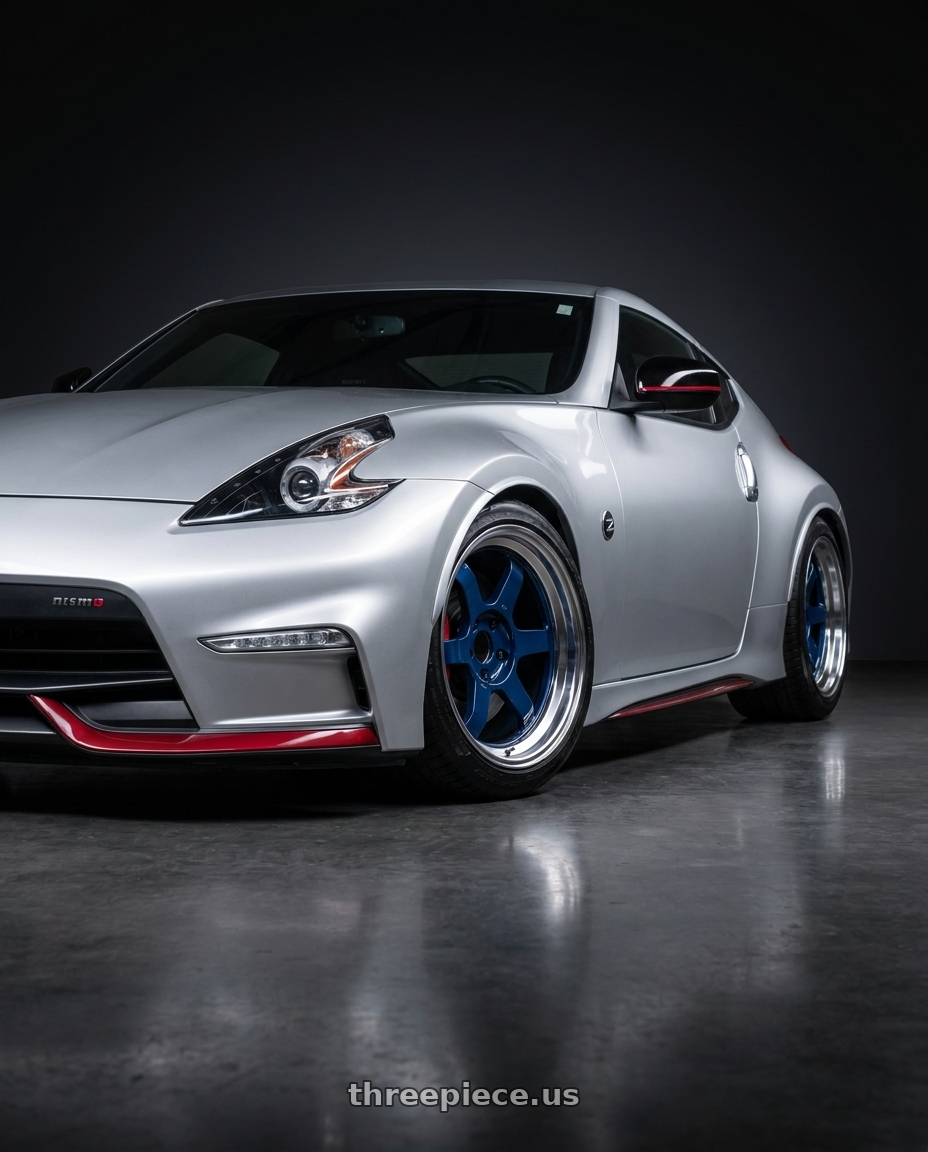 2018 Nissan 370Z Nismo Tech with Volk Racing TE37V MK-II 5x114.3 18x9.5 +15 MAG BLUE wheels